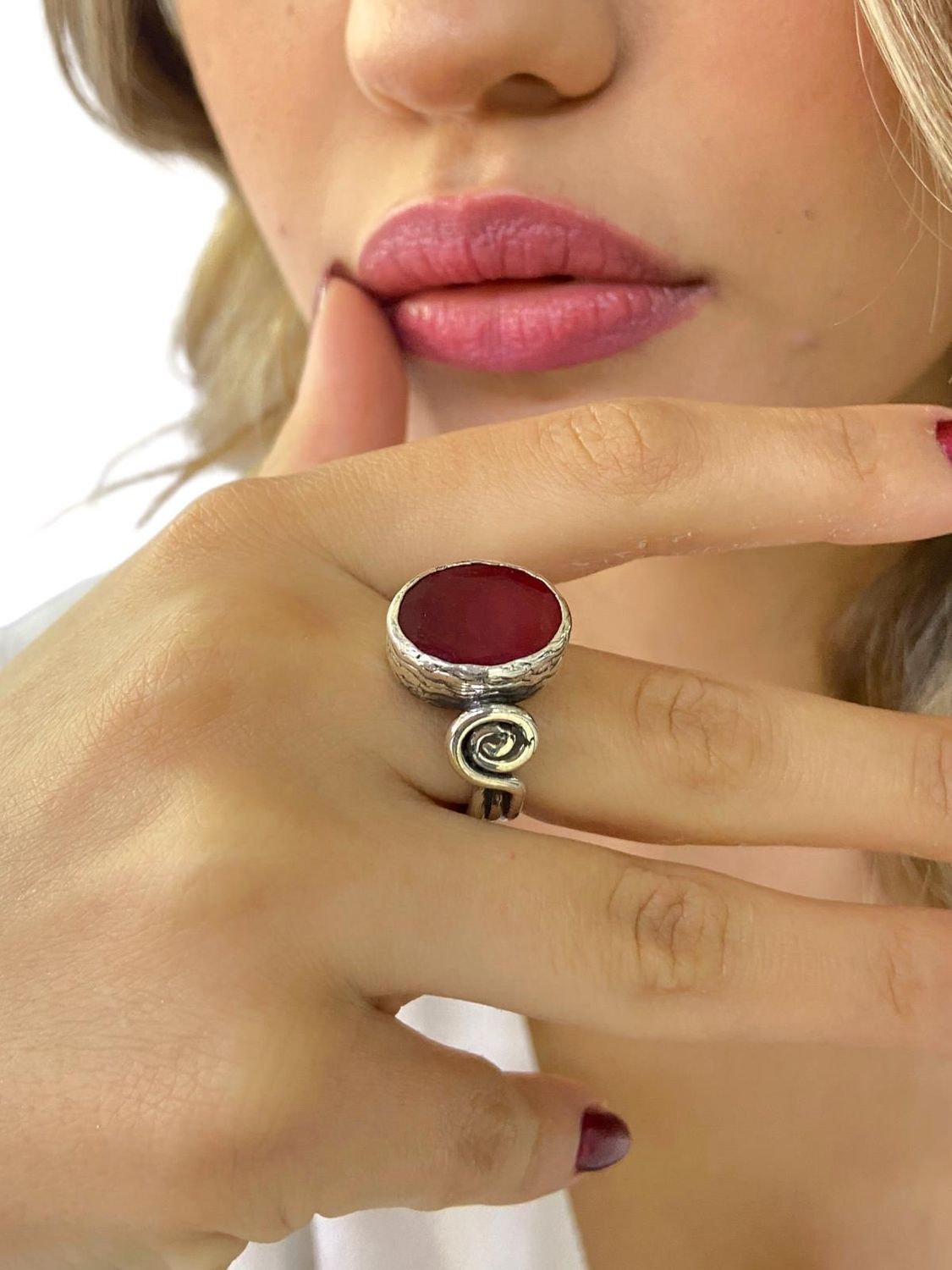 Hand Made Ruby Stone Authentic 925 Sterling Silver Ring