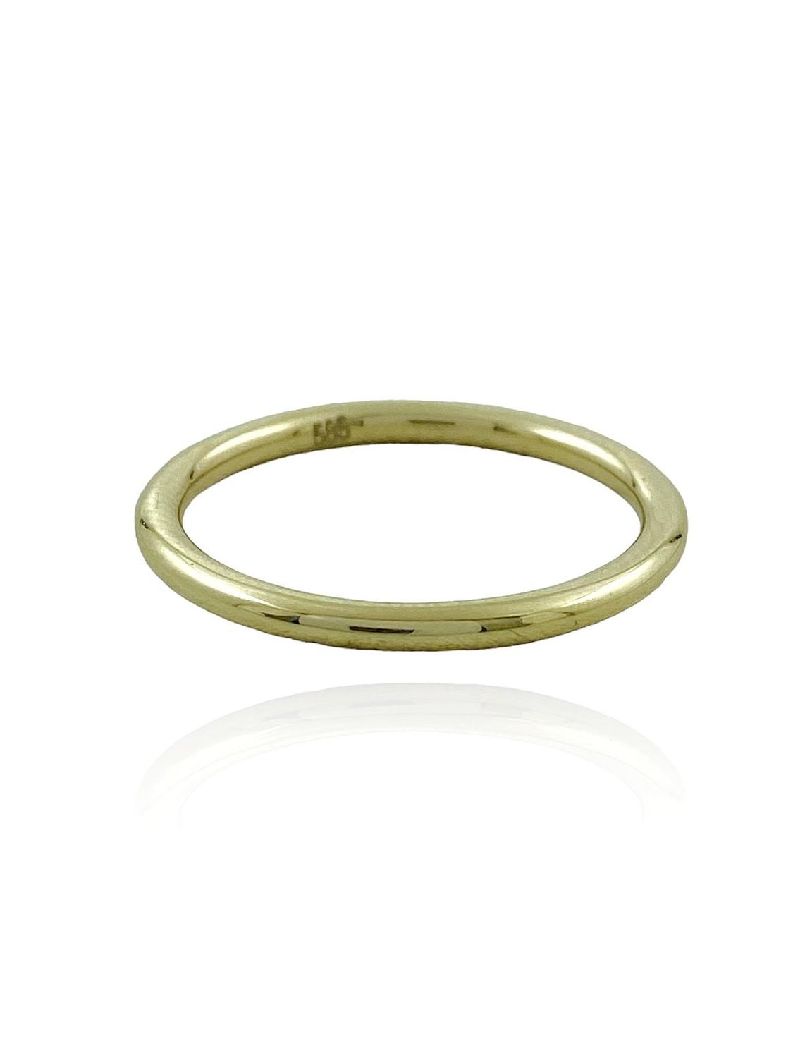 Кольцо из желтого золота 14 карат, 2 мм, с zircon, вес 2.50 г, размер от 10 до 20, доставка 3 рабочих дня