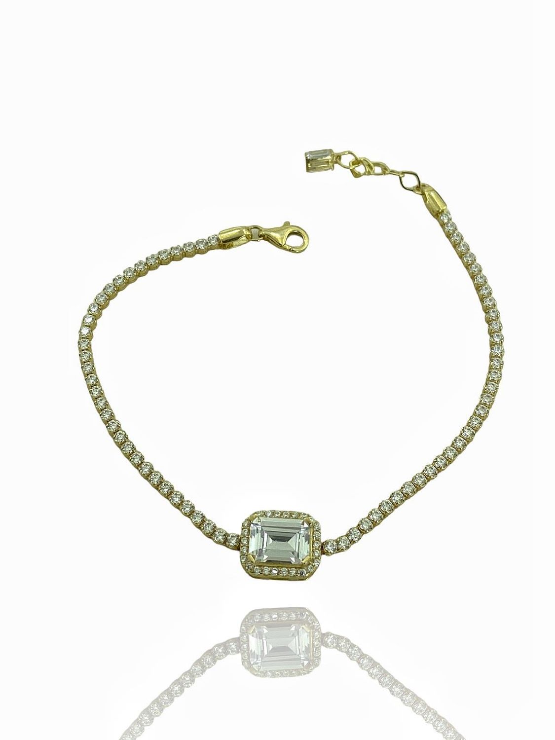 Baguette Waterway Very Stylish Gold Bracelet 14K