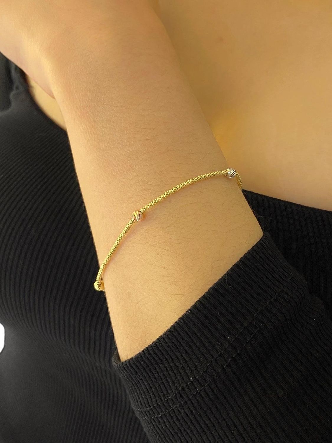 Pop Corn Chain Dorika Top Trend Italy Quality Gold Bracelet