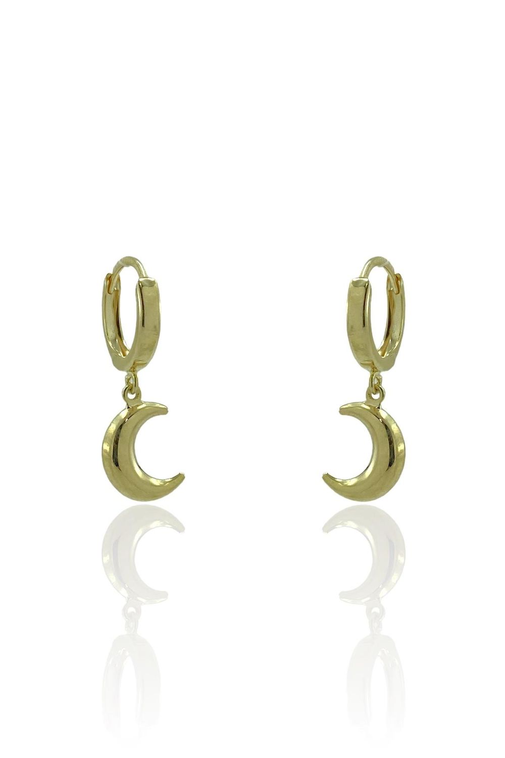 Very Stylish Crescent Earrings Without Stones 8K Gold