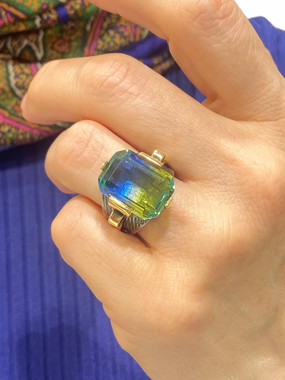 Hand Made Natural Alexandrite Stone Authentic 925 Sterling Silver Ring