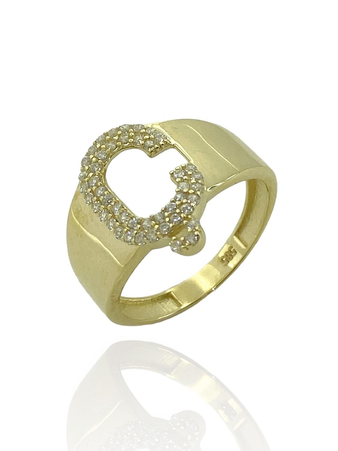 Кільце з 14-каратного золота з буквою Ч, верхня якість, зіркон, жовте золото, розміри 10-24