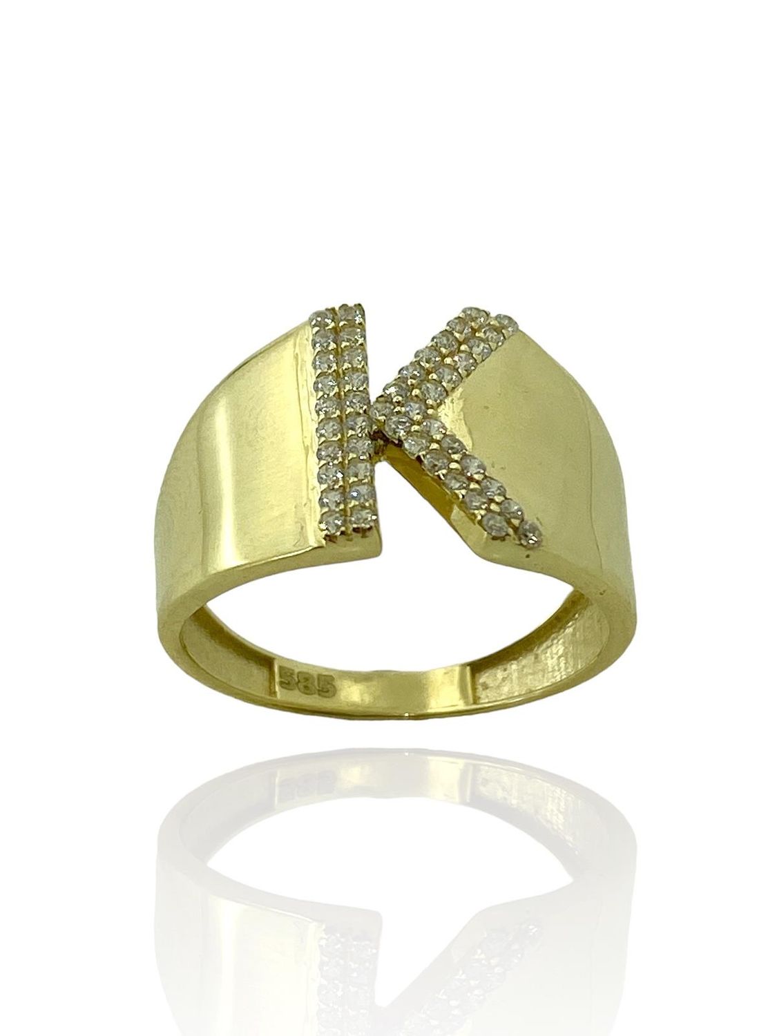 14K Gold Letter K Top Quality Trend Letter Ring