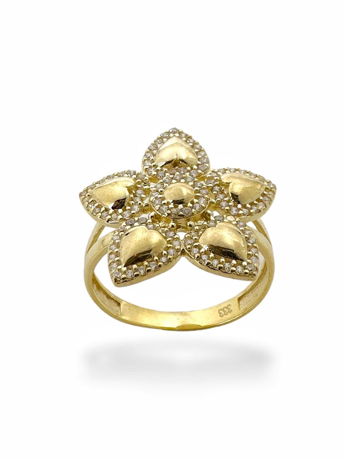 8K Gold Flower Model Special Design Ring