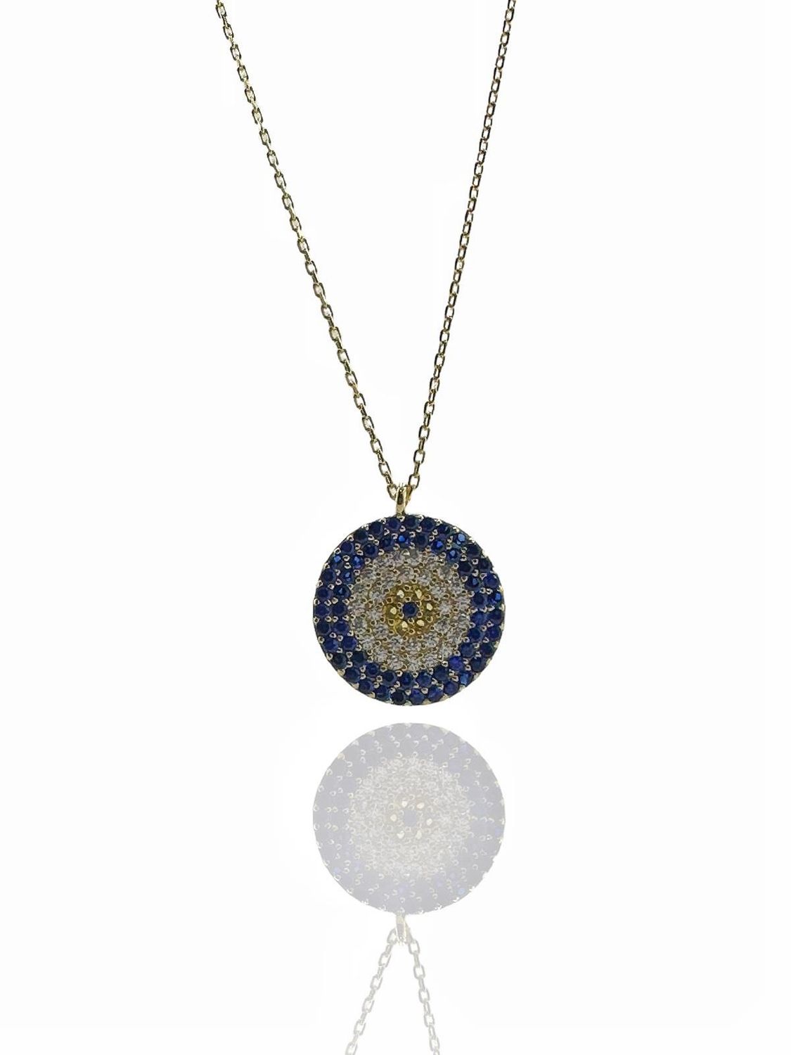 Evil Eye Bead Gold Necklace 8 Carat