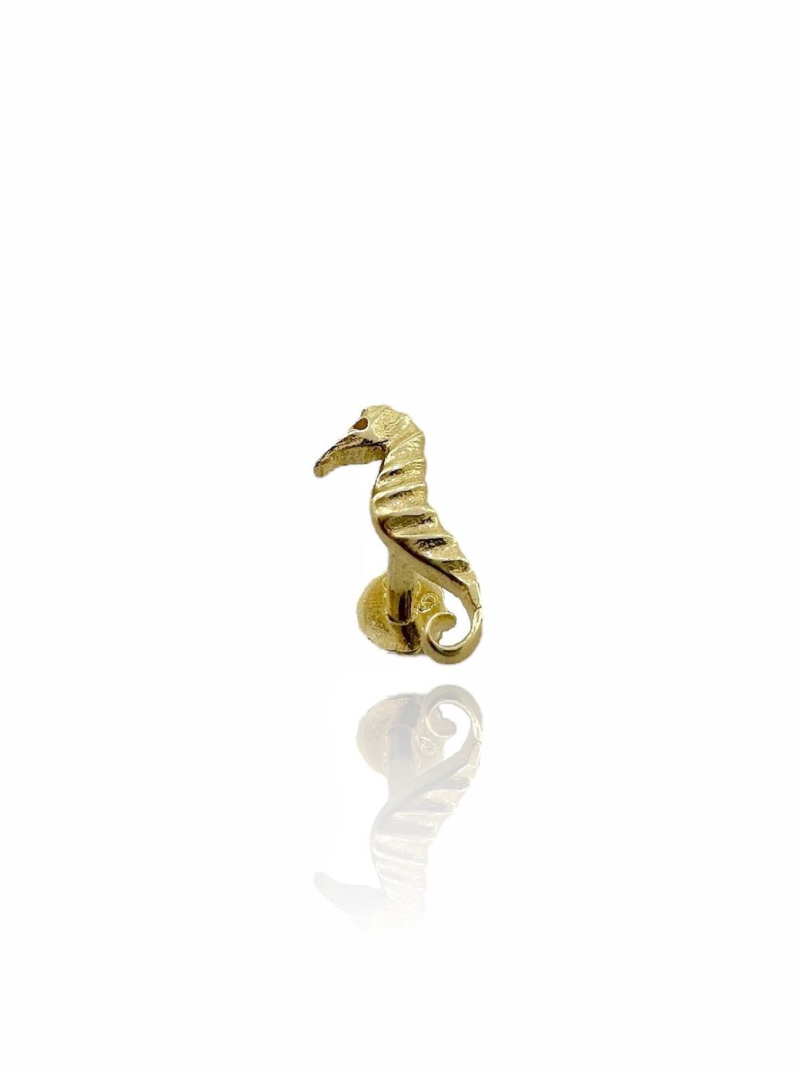 Seahorse Tragus Earring 14 Carat Gold