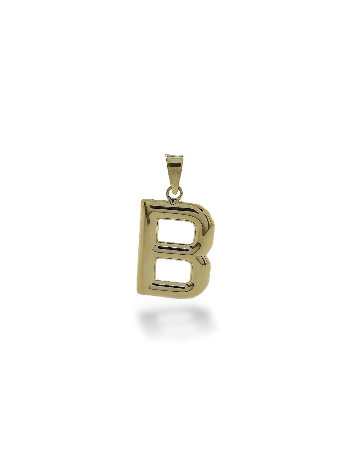 Letter B, Stoneless, Ideal Size 14 Carat Gold Pendant