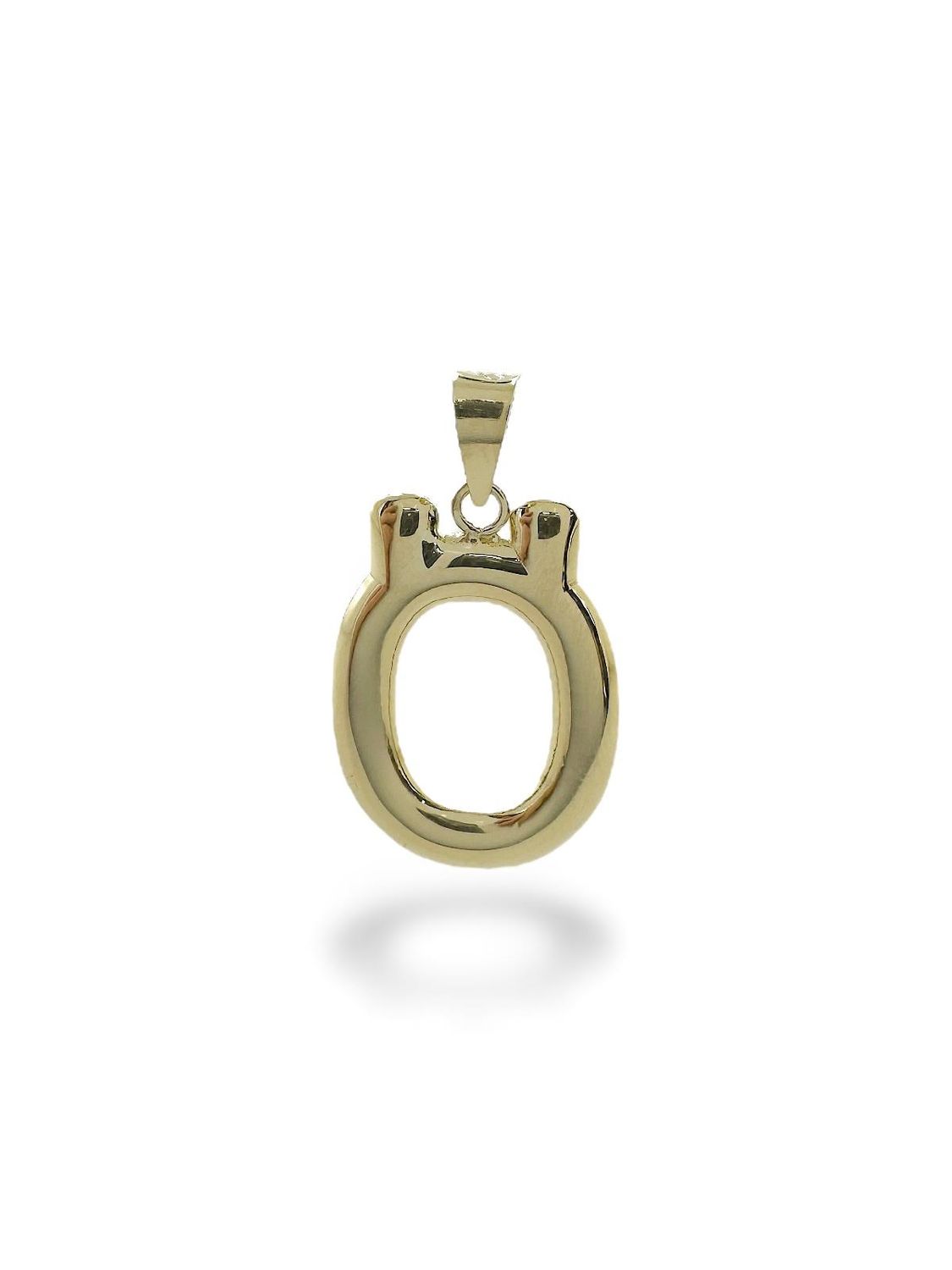 Підвісний кулон з буквою Ö без каменів, 14-каратне золото, вага 0.62 г, розмір 20 мм, українське виробництво, сертифікований