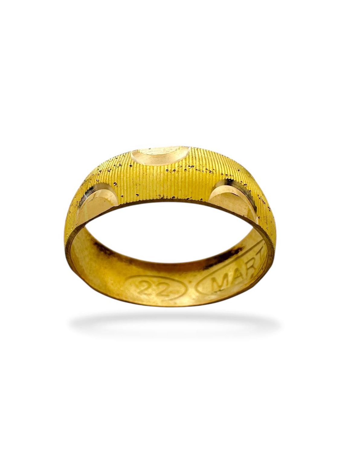 22 Ayar Altın 6 mm Kumlu Hilal Çok Şık Alyans Yüzük