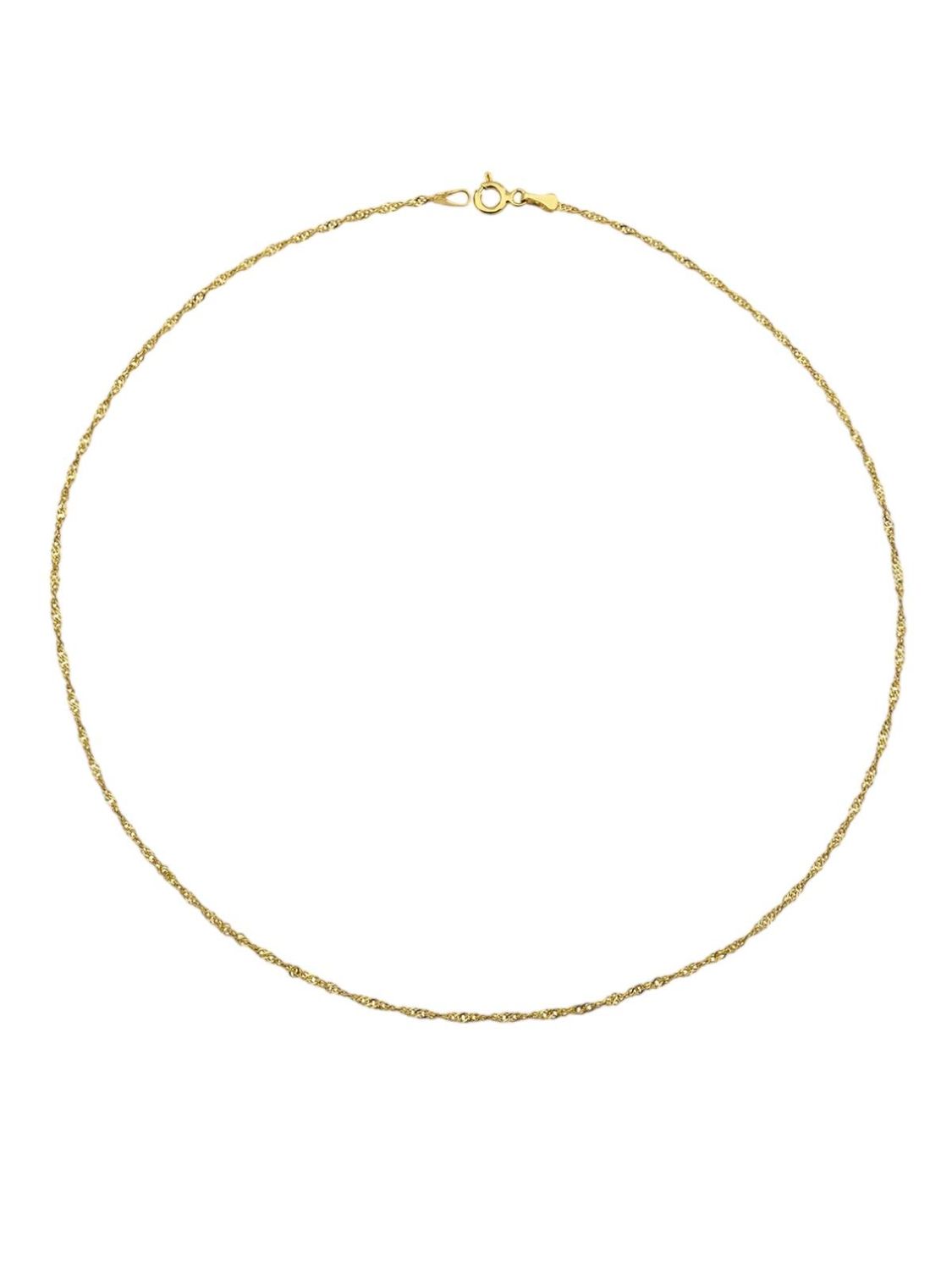 قلادة سلسلة سنغافورة رفيعة من الذهب عيار 14 قيراط