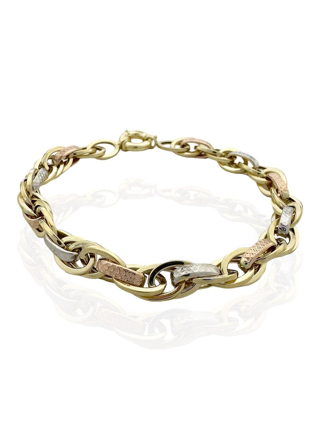 Kalemli Palamut Model Günlük Gösterişli Hallow Altın Bileklik 14 Ayar