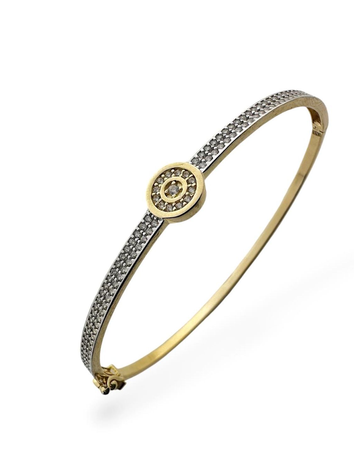 Серьги с высококачественным цирконом, золотой браслет, 8-ми каратное золото, 4.65 г, зеленое золото, сертификат, местное производство