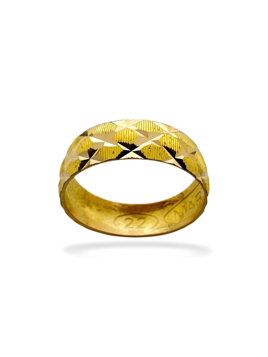 22 Ayar Altın 6 mm Hareli Bombe Çok Şık Alyans Yüzük