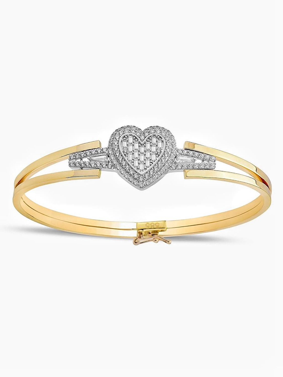 Tek Kalp Kaburga Kelepçe Modern Altın Bilezik Bileklik