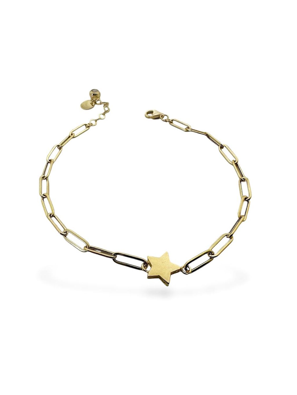 İtalyan Ataç Zincir Taşsız Minik Yıldız Çok Şık Altın Bileklik