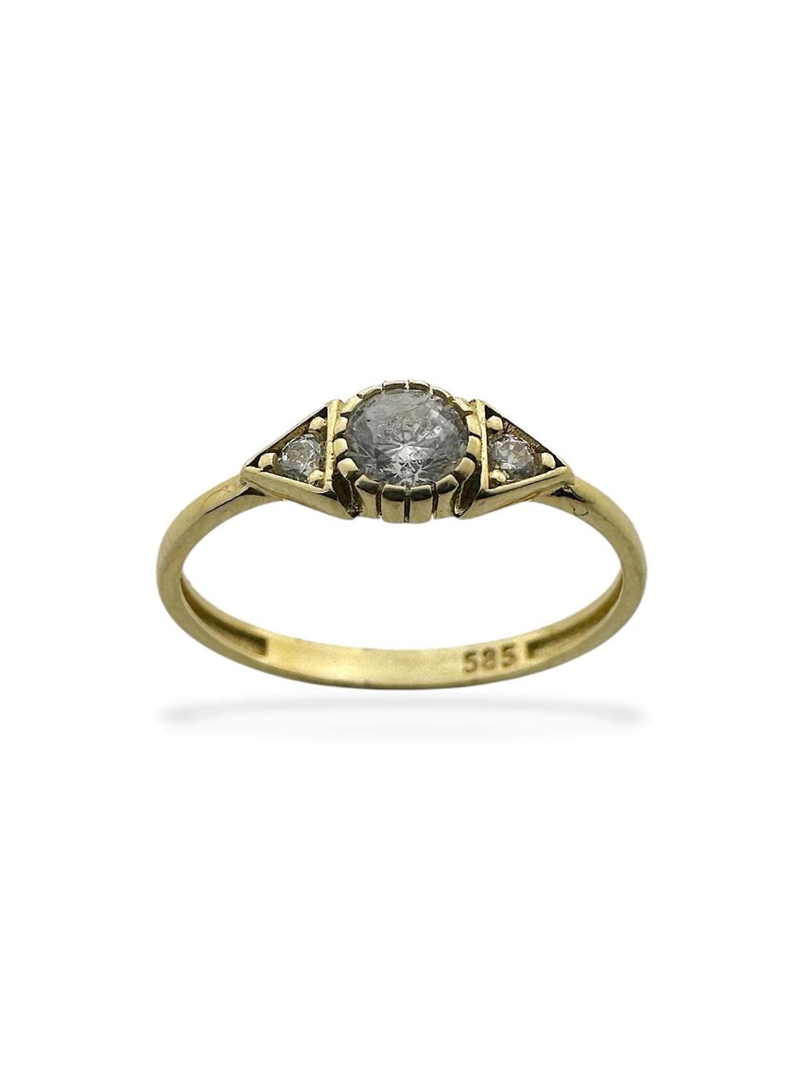 Pırlanta Montür Minik Taşlı Çok Şık 14 Ayar Altın Yüzük