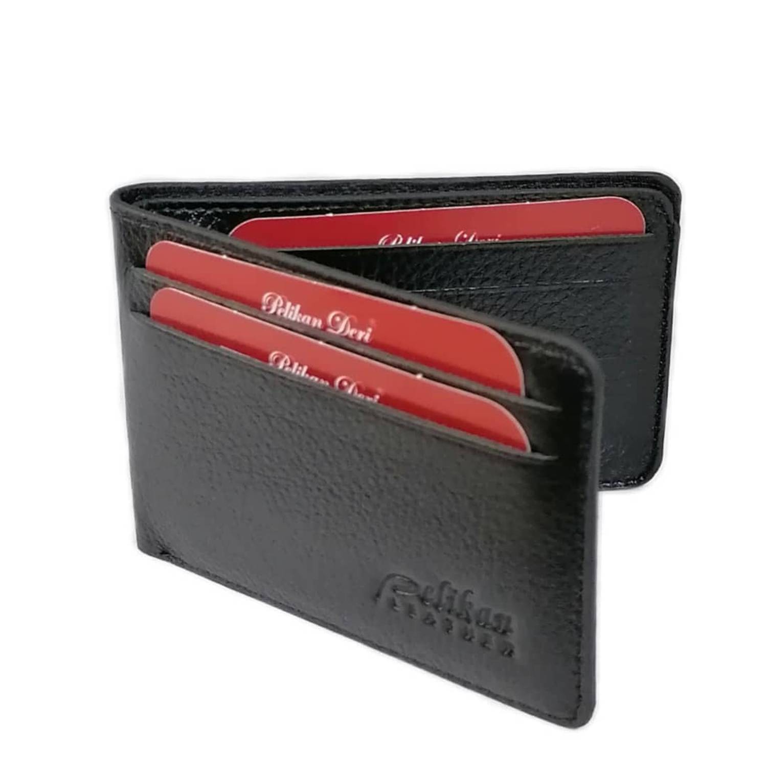 PEL-FL490 PELICAN LEATHER MINIMAL SIZE WALLET/CARD HOLDER (BLACK)