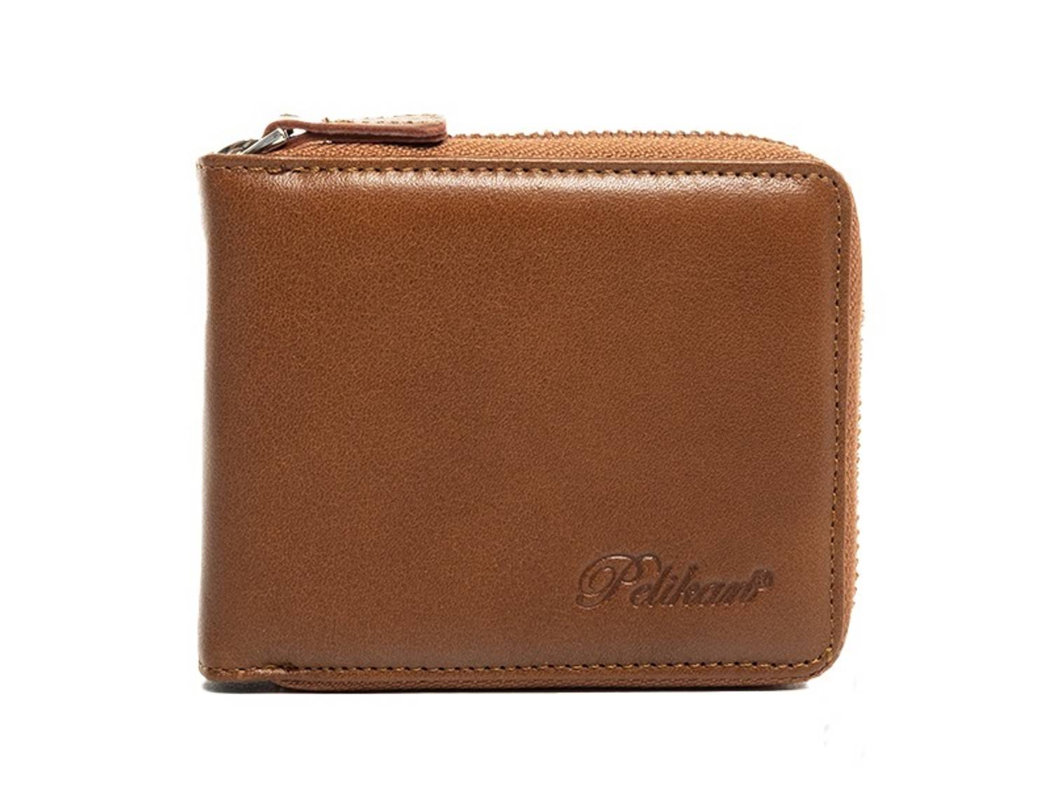Сумка PELIKAN деренна з блискавкою, 100% натуральна шкіра, 4 відділення для карток, компактна, вітчизняне виробництво, елегантний дизайн