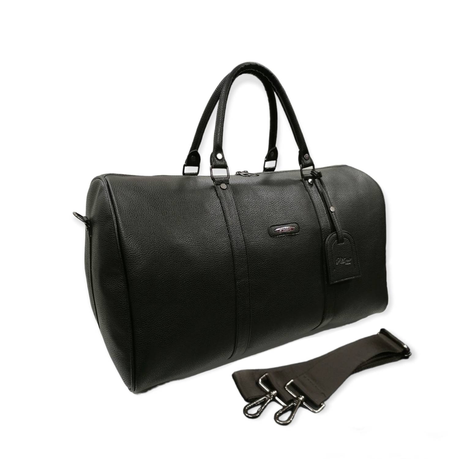 Чорна шкіряна дорожня сумка Pelikan компактного розміру для подорожей