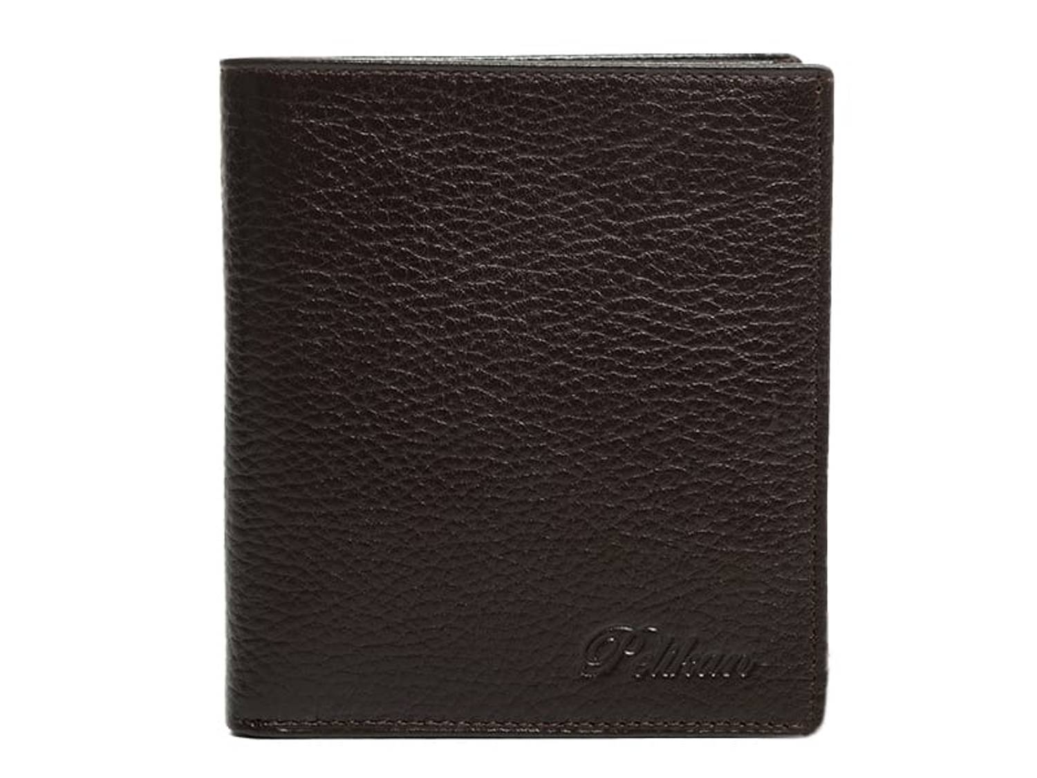 Чоловічий гаманець PEL-AT134 Pelikan з натуральної шкіри (коричневий) з 12 відділеннями для карток та 2 для купюр