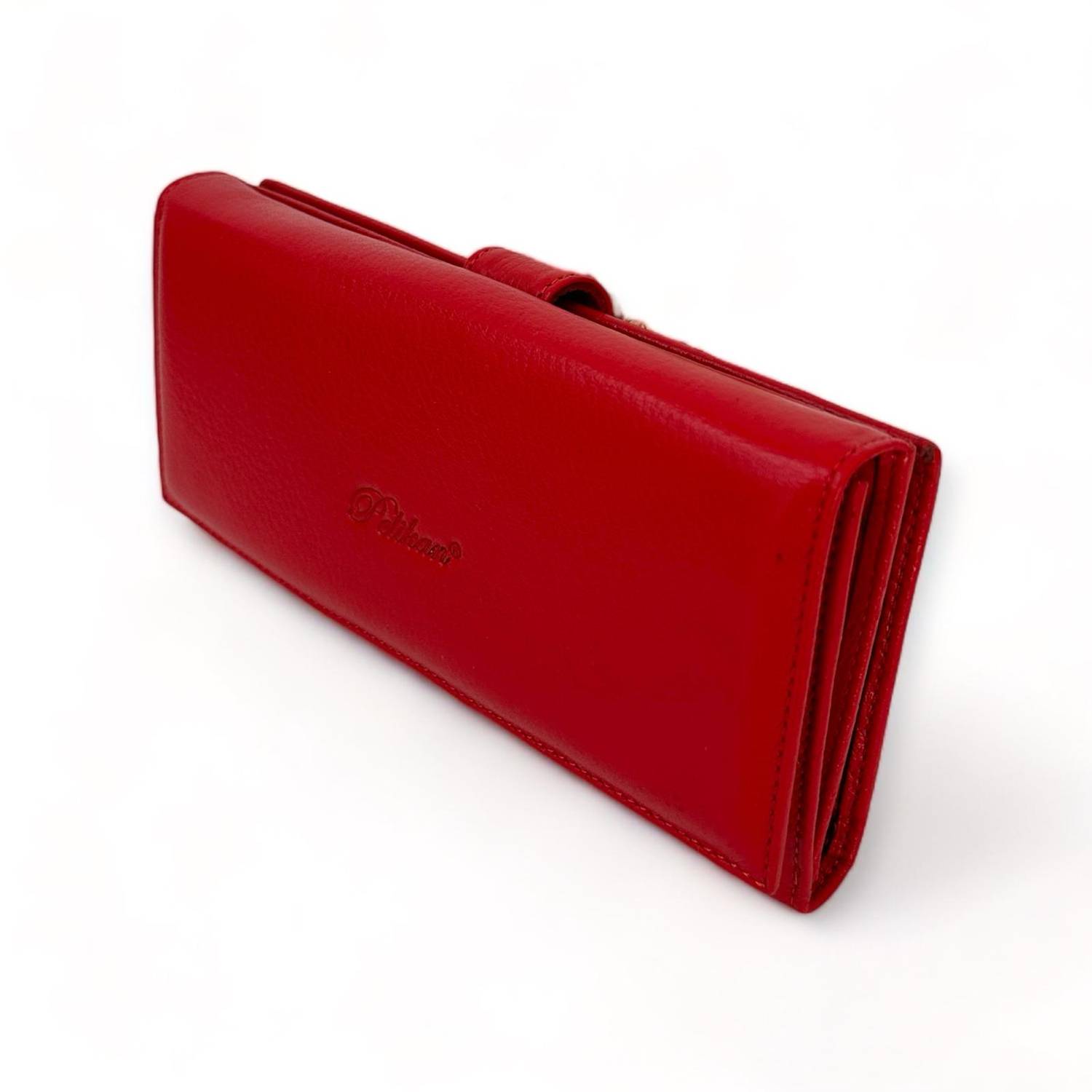 Кожаній жіночий гаманець PELİKAN (червоний), 100% натуральна шкіра, 15 відділень для карт, 3 приховані кишені, якісна фурнітура, стильний дизайн