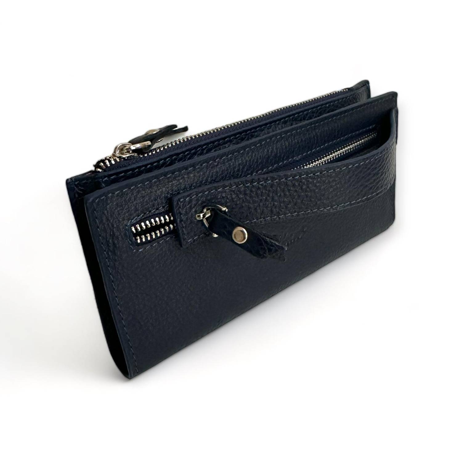 Універсальний шкіряний гаманець PEL-AT475 PELİKAN темно-синій з сучасним дизайном та безліччю відділень для карток і банкнот