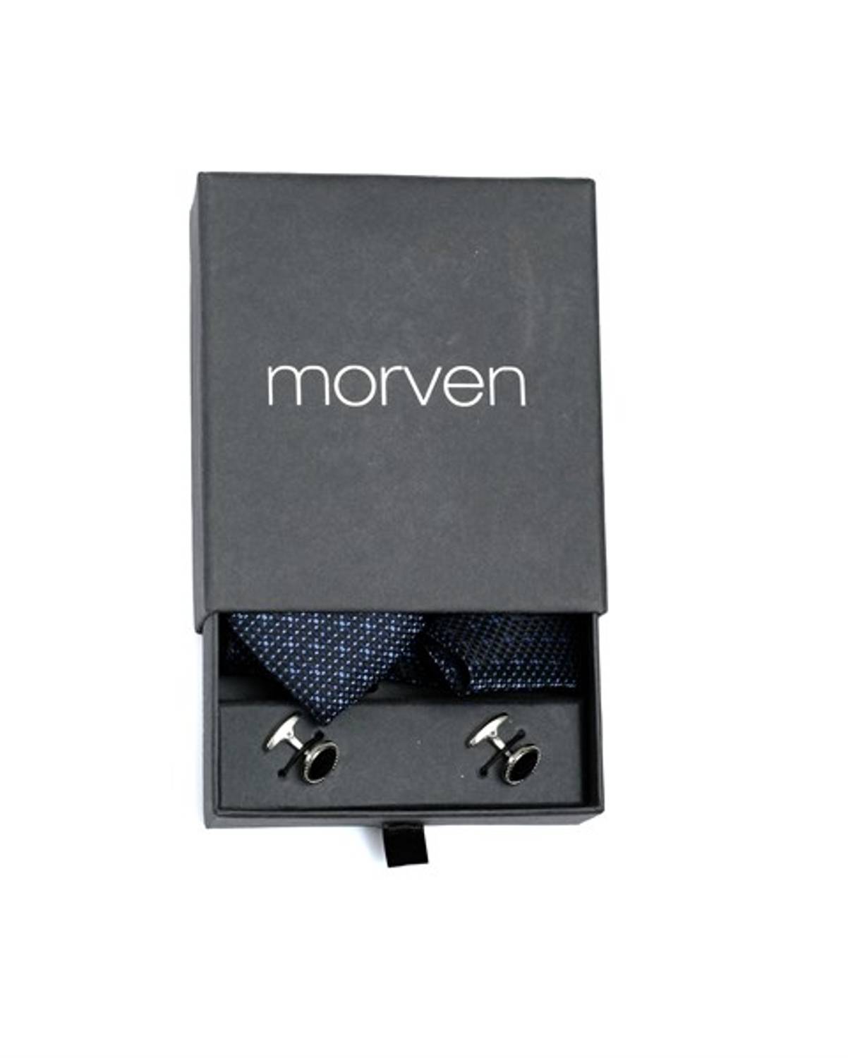  Morven Men's Marine Gift Tie Cufflink Handkerchief Set