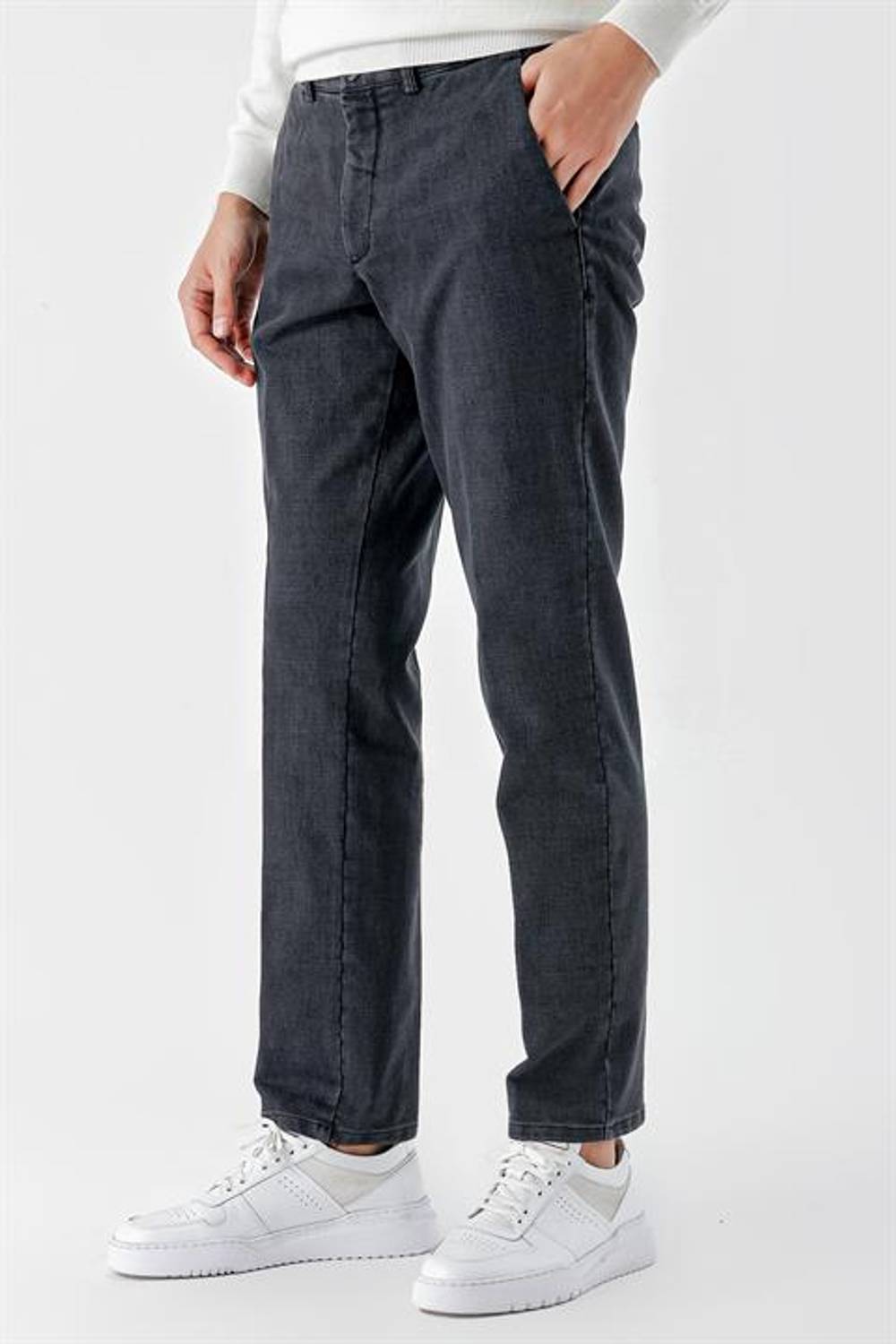 Мужские черные хлопковые брюки-чиносы Morven с боковыми карманами и динамическим кроем
