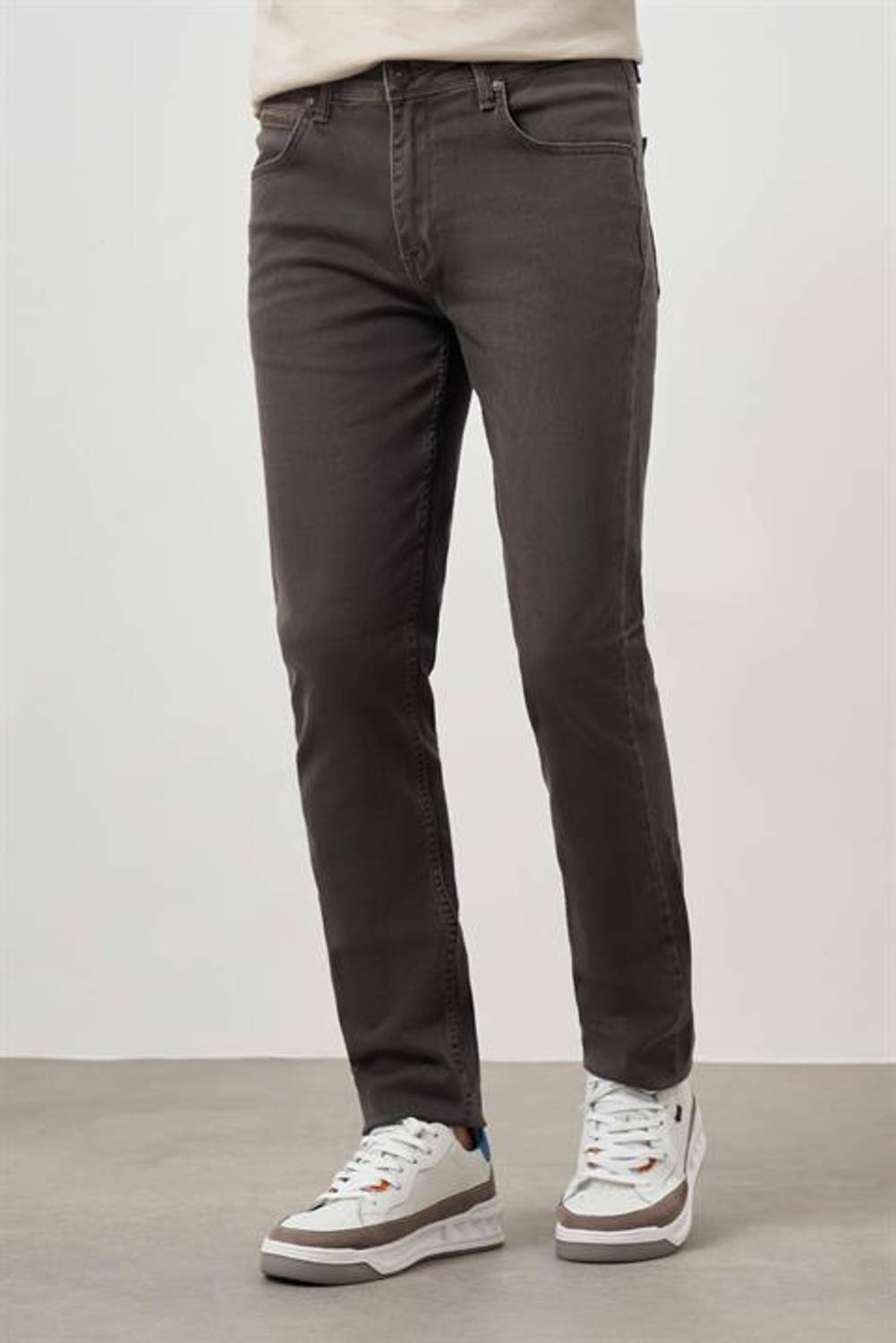 Morven Erkek Lacivert - Kahve Denim 5 Cep Dynamic Fit Jean Kot Pantolon