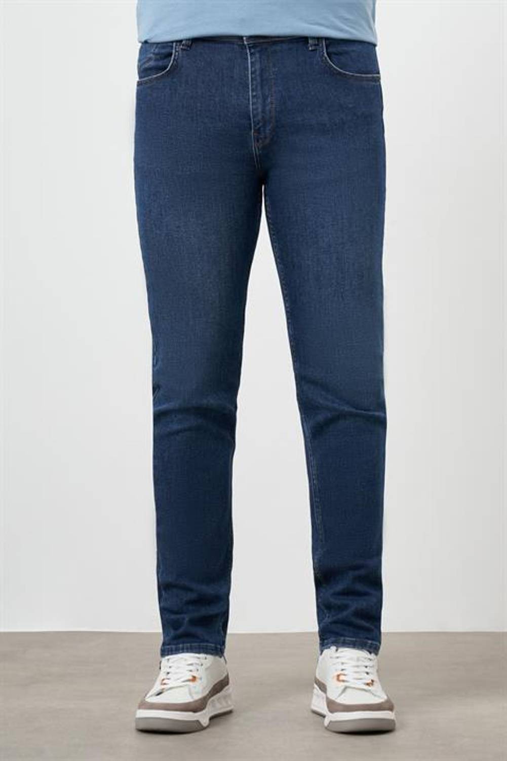 Morven Erkek Mavi Denim 5 Cep Dynamic Fit Jean Kot Pantolon