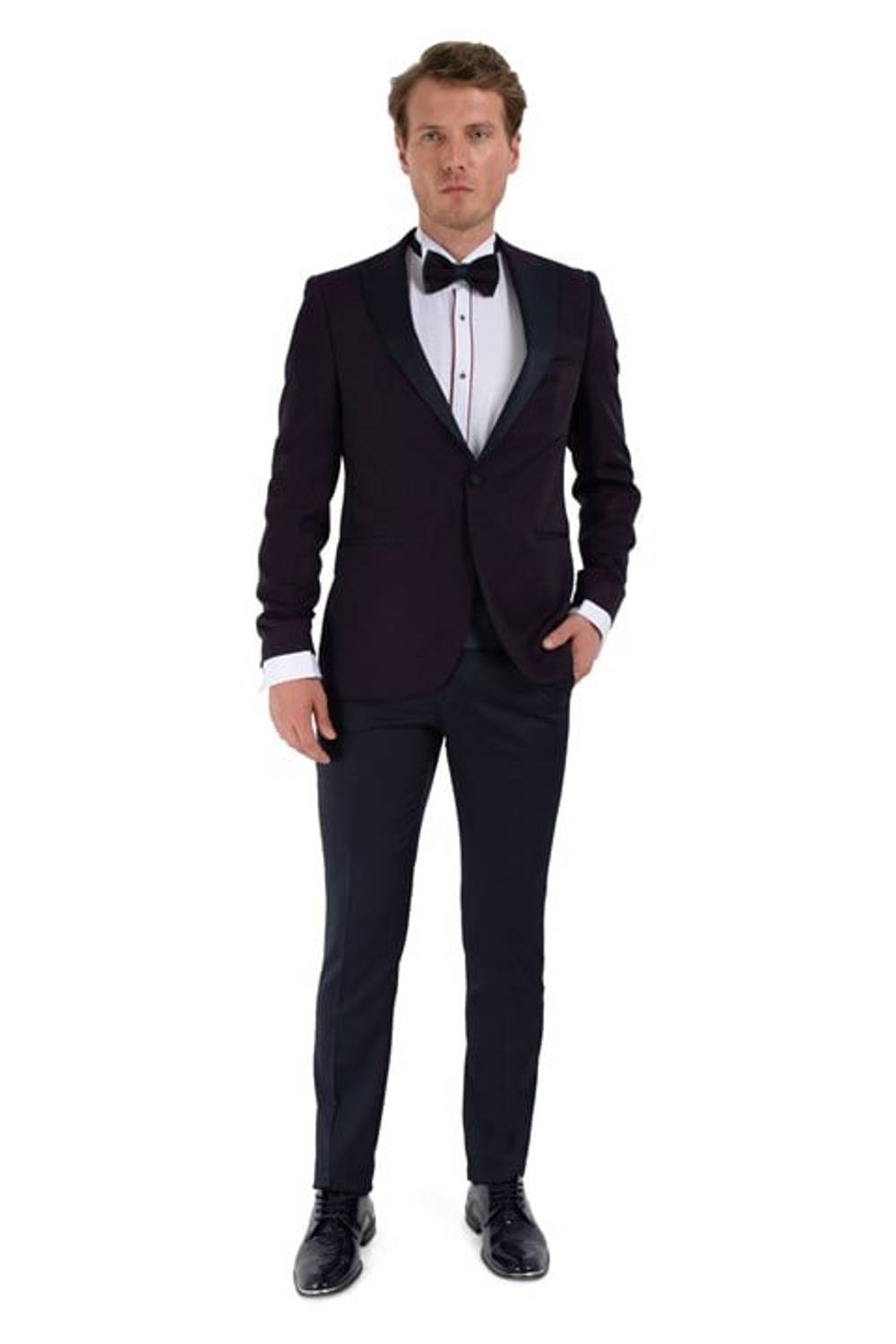  Morven Men's A-Navy Blue Broadway Slim Fit Groom Suit