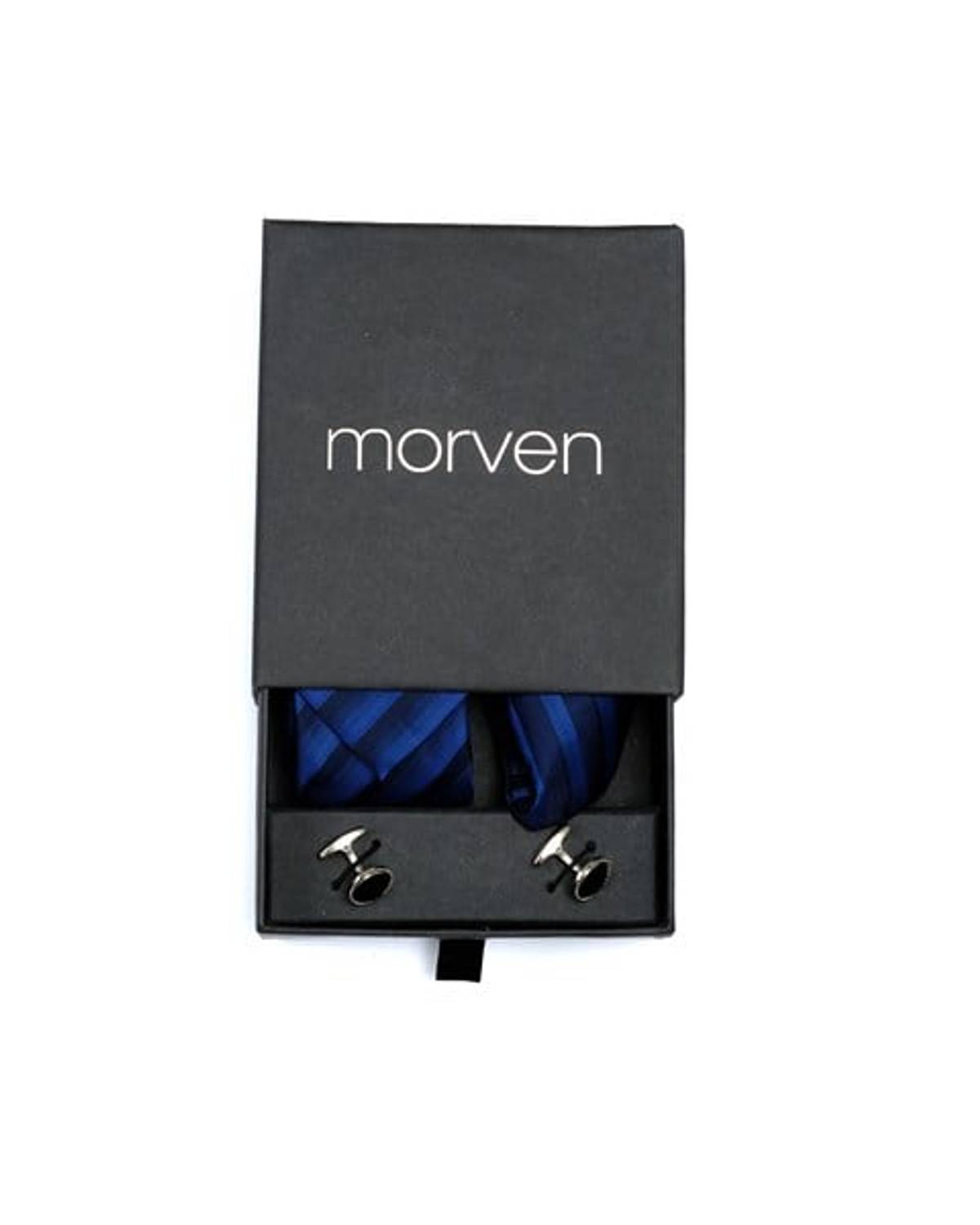 Набір подарункових краваток, запонок та хусток Morven для чоловіків, світло-синій
