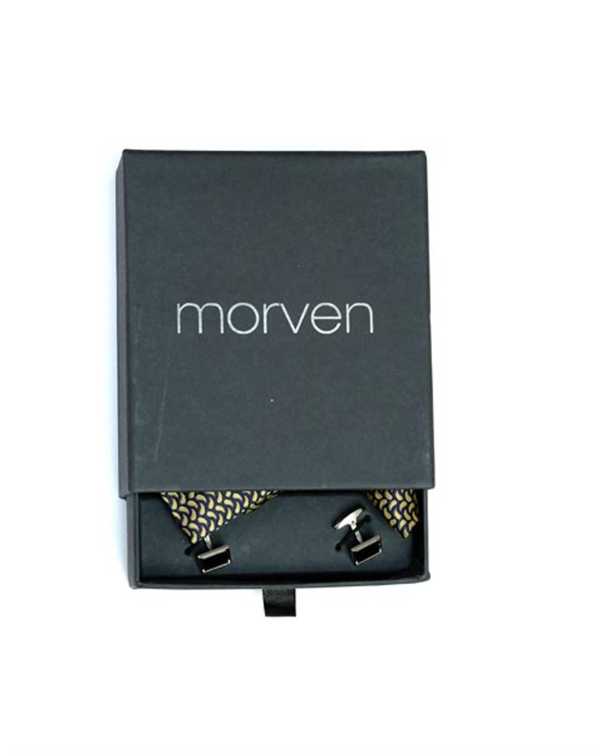 Набор галстука, запонок и носового платка Morven для мужчин, средне-серого цвета