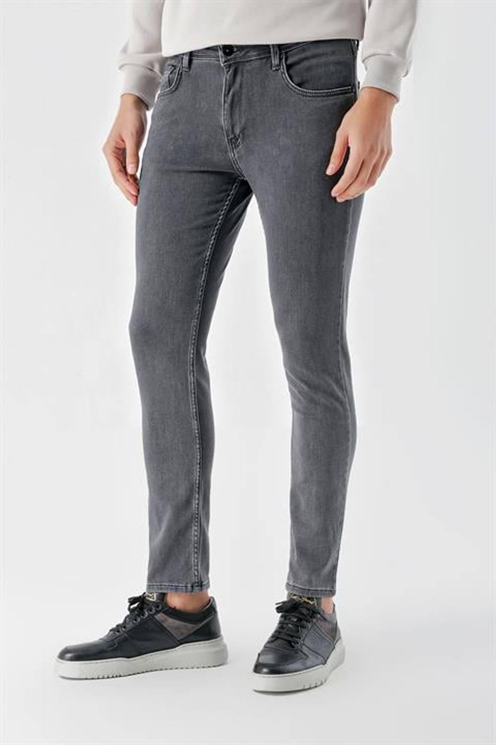 Morven Erkek Füme Samara Denim Slim Fit Jean Kot Pantolon