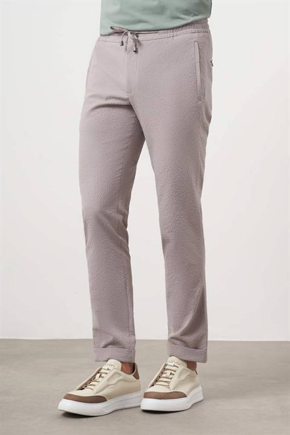 Morven Erkek Taş Polyester İpli Jogger Slim Fit Pantolon