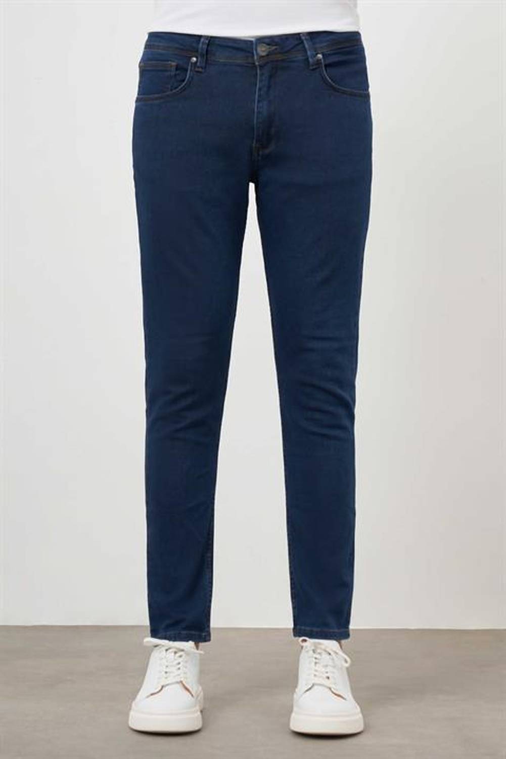 Morven Erkek Lacivert Denim 5 Cep Slim Fit Jean Kot Pantolon