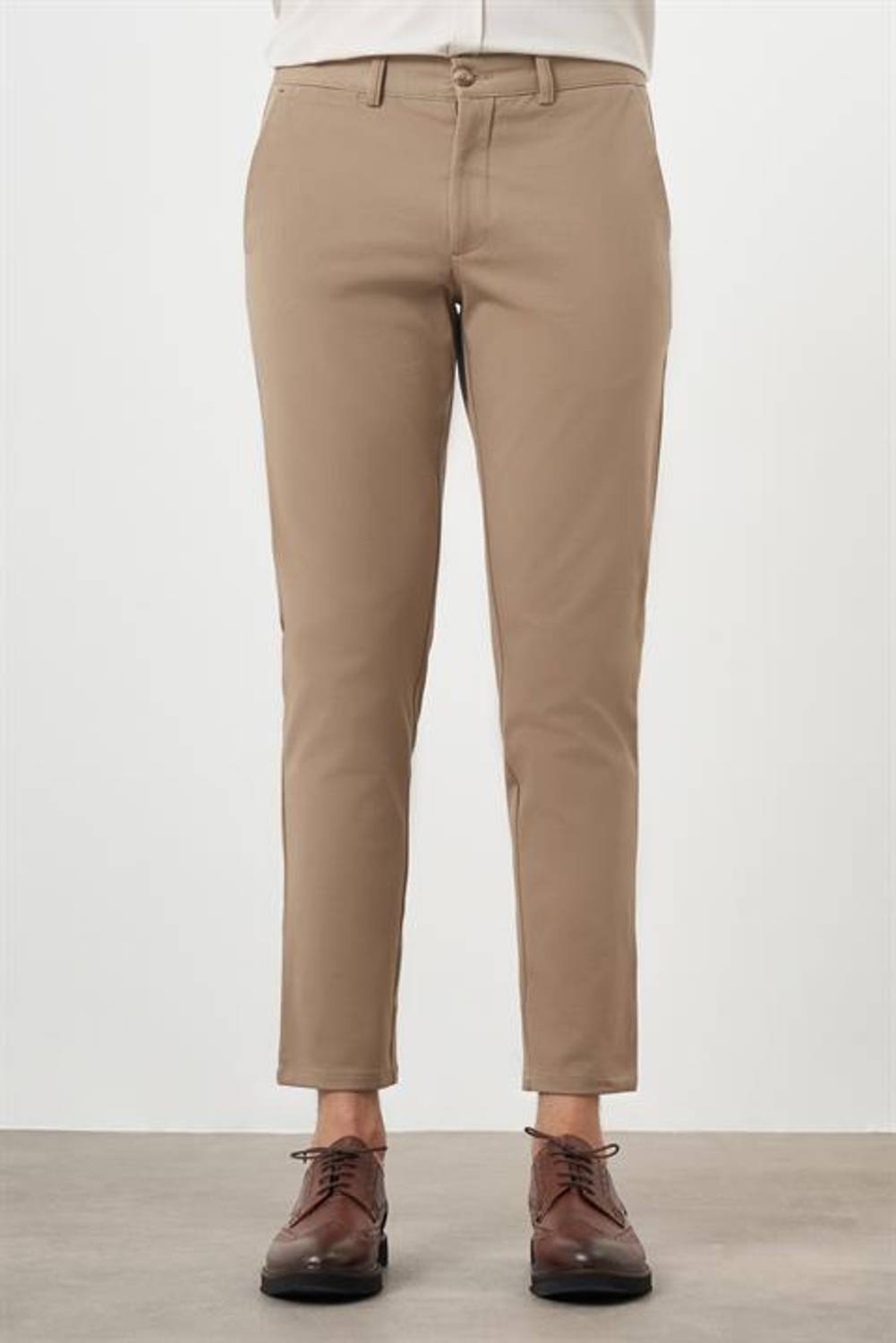 Morven Erkek AÇIK KAHVE Pamuk Yan Cep Slim Fit Chino Pantolon