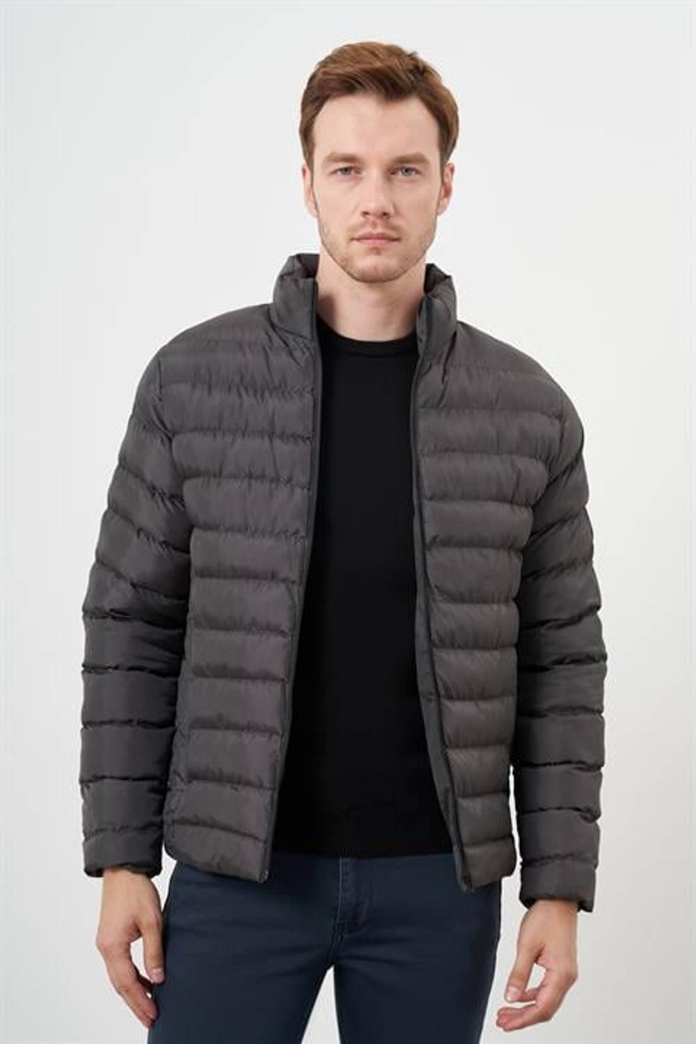 Morven Erkek Haki Edmonton Dinamik Fit Dar Kesim Kısa Kapitone Mont