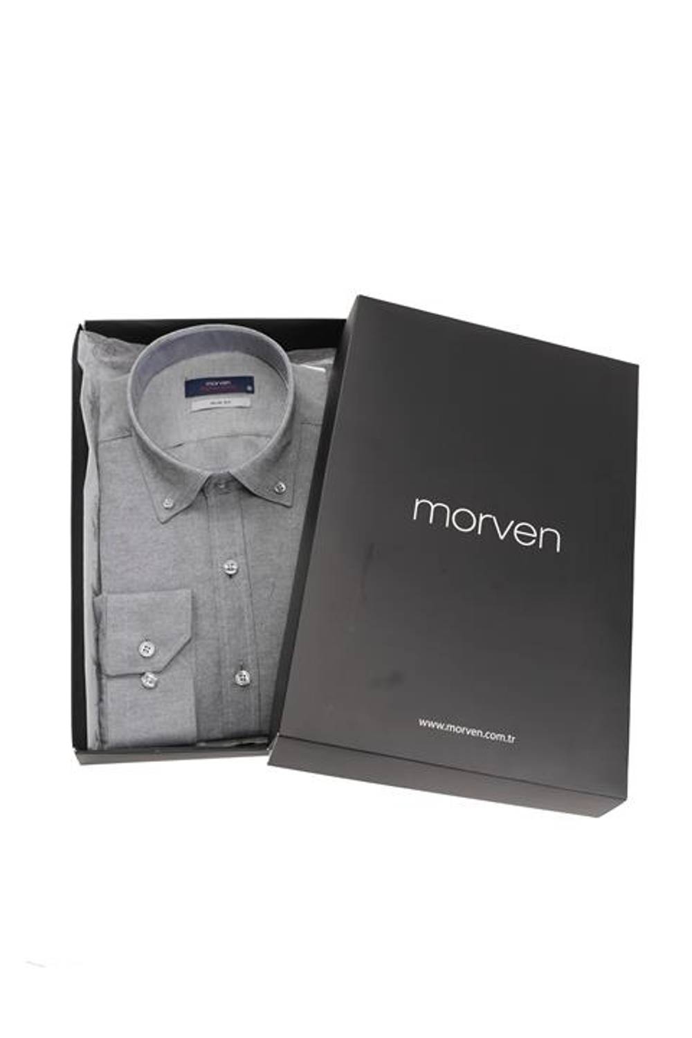 Slim Fit Düğmeli Yaka Oxford Kolay Ütülenebilir Pamuklu HEDİYE KUTULU Uzun Kollu Gömlek