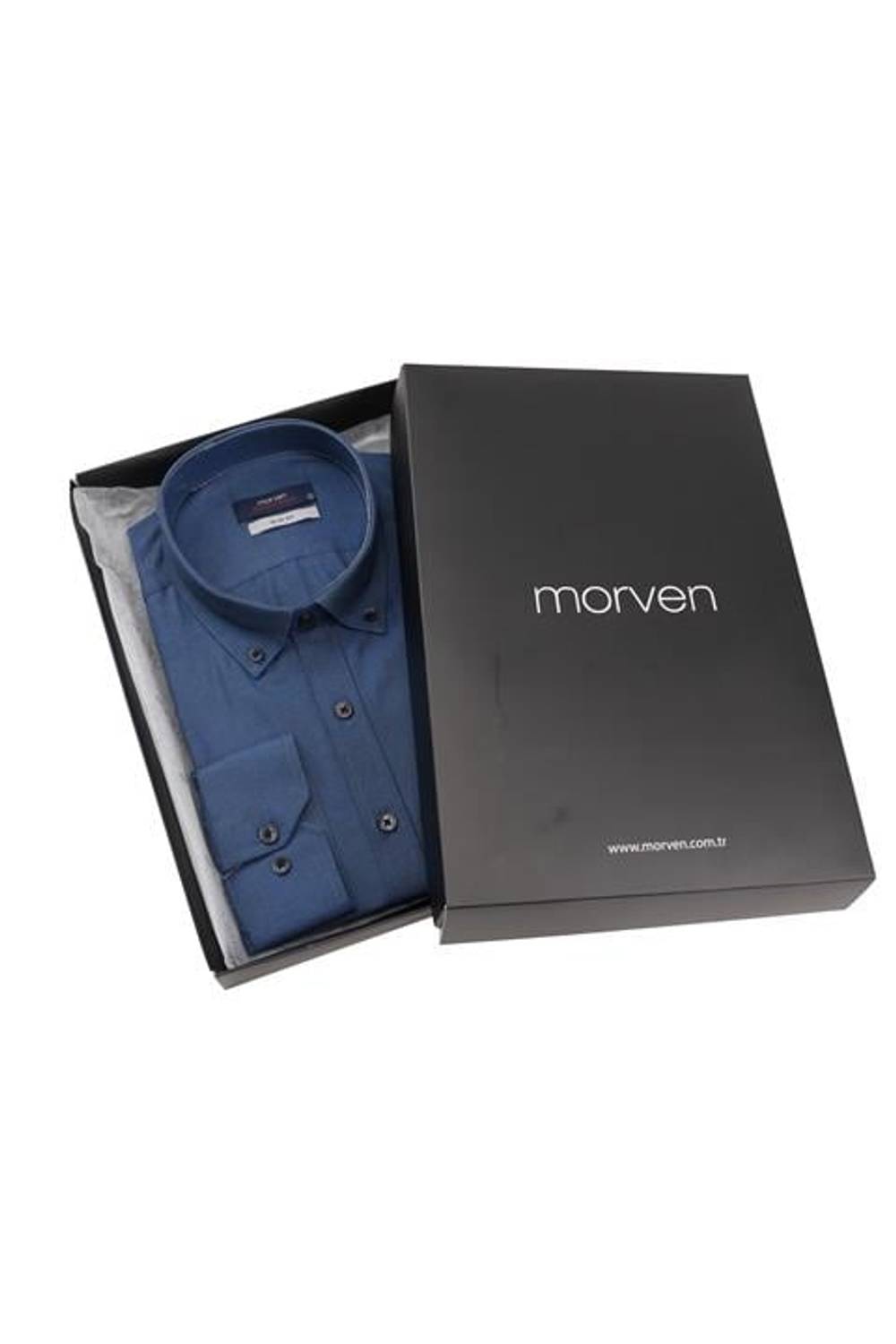 Slim Fit Düğmeli Yaka Oxford Kolay Ütülenebilir Pamuklu HEDİYE KUTULU Uzun Kollu Gömlek