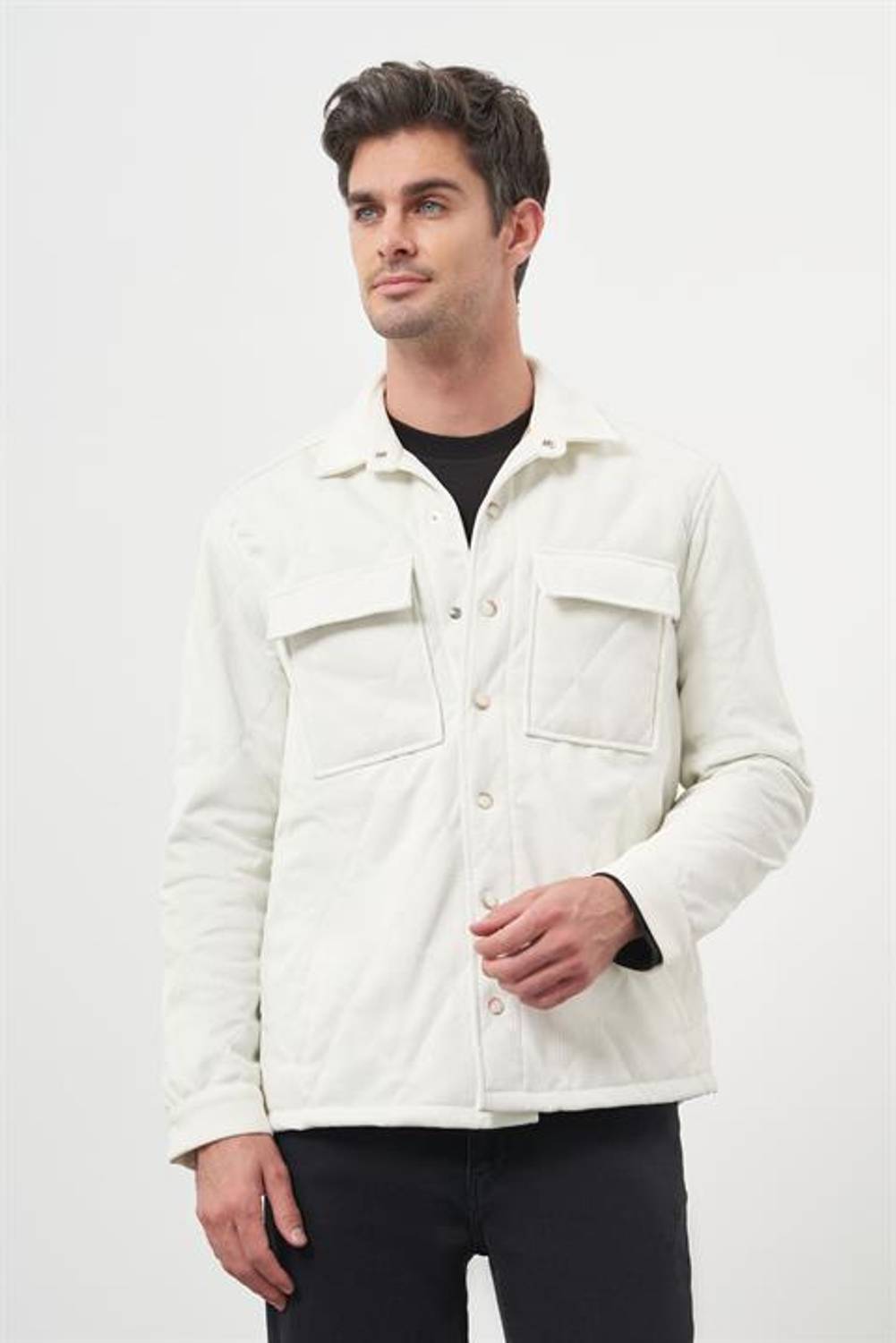 Morven Erkek Ekru Kapitoneli Worker Ceket