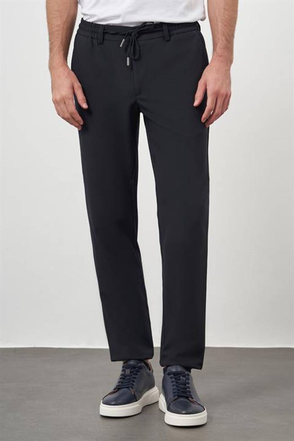 Morven Erkek Lacivert Poliviskon Trend İpli Jogger Slim Fit Spor Pantolon