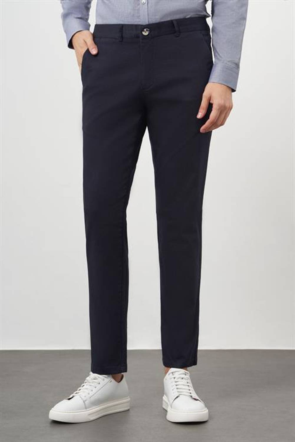 Morven Erkek Lacivert Chino Dynamik Fit Pantolon