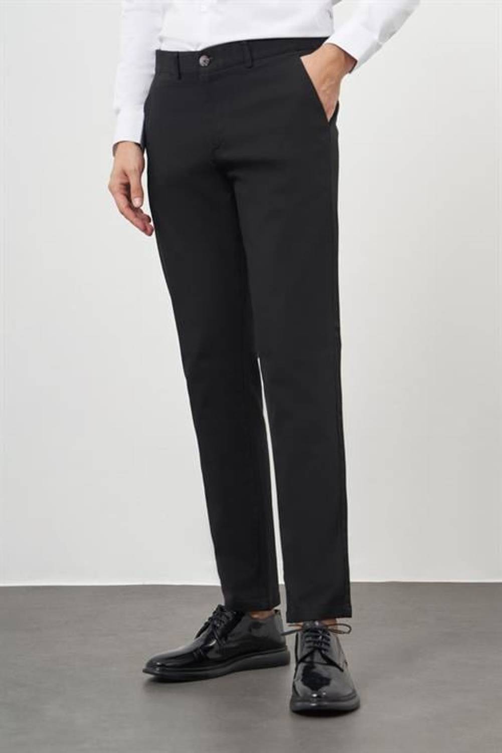 Morven Erkek Siyah Chino Dynamik Fit Pantolon