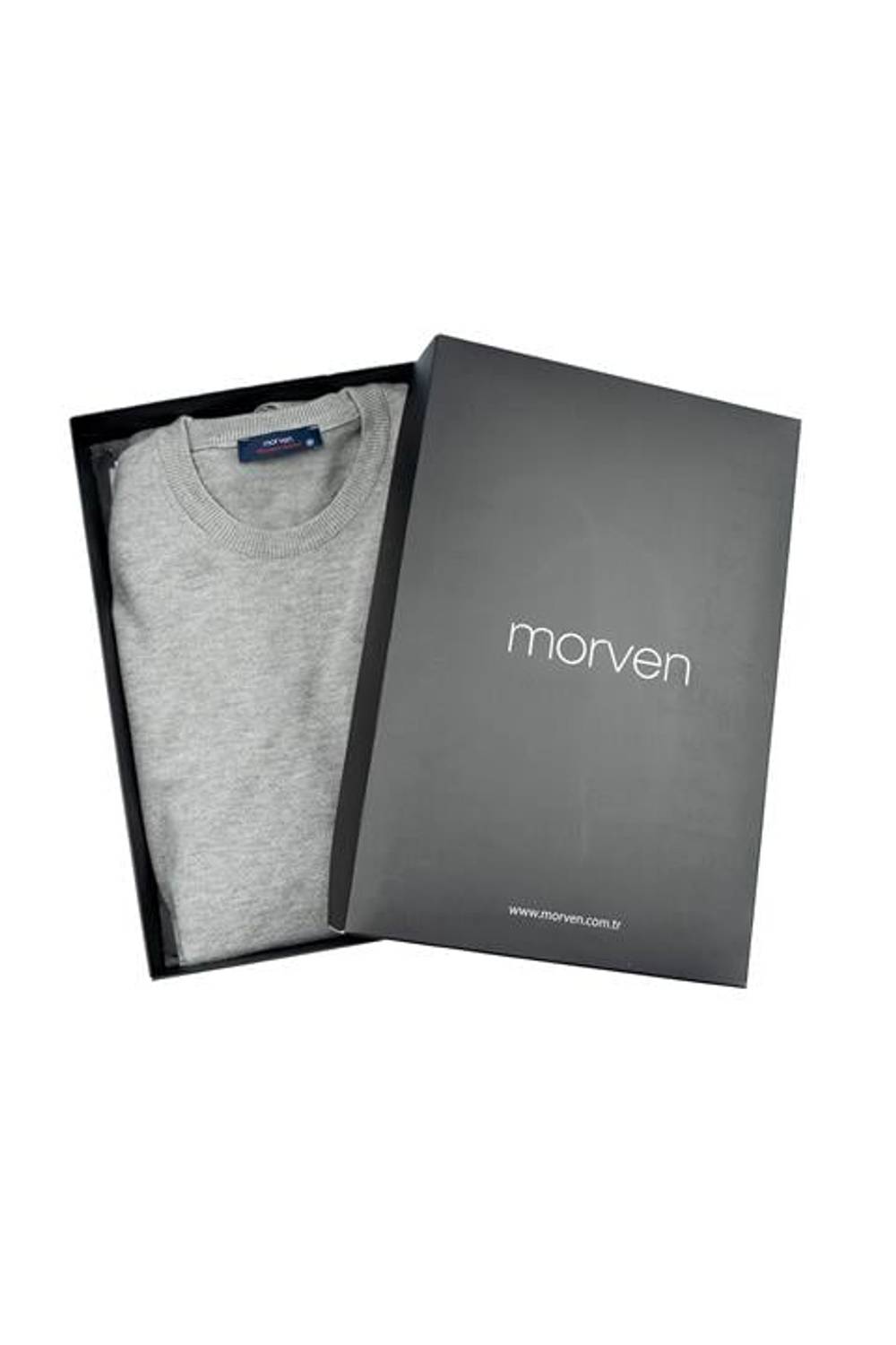 Сірий базовий динамічний світшот із круглим вирізом, подарункова упаковка, чоловічий, сучасний стиль