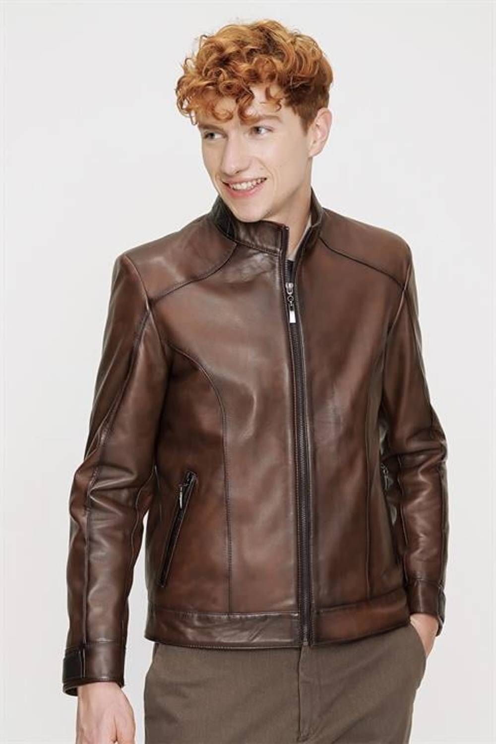 Morven Men's A-Brown New York Leather Coat