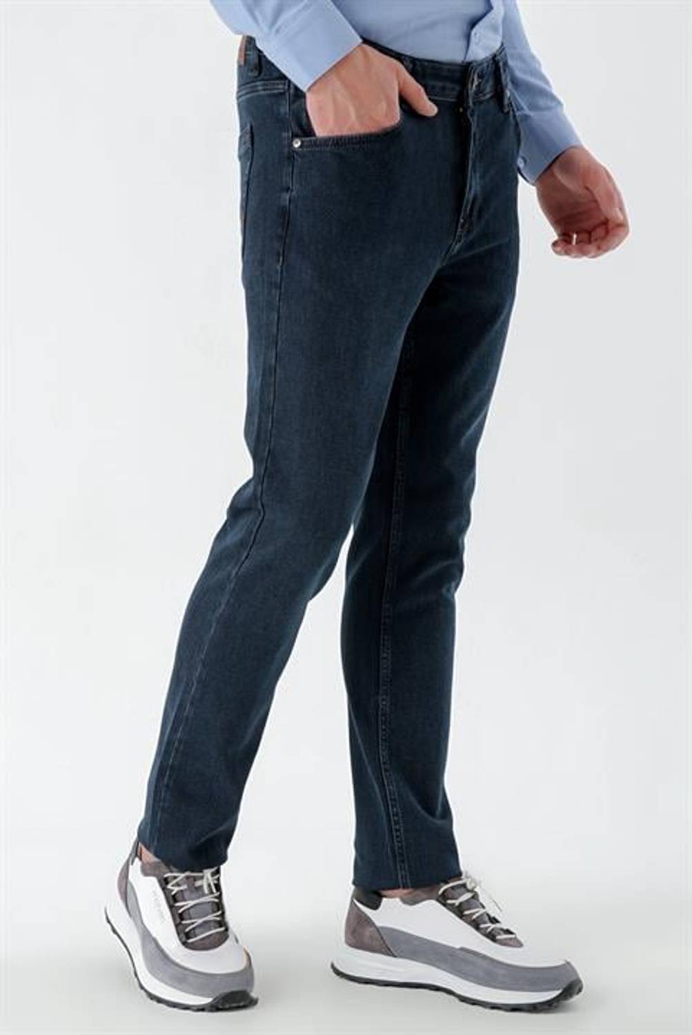 Morven Erkek Lacivert Denim 5 Cep Dynamic Fit Jean Kot Pantolon