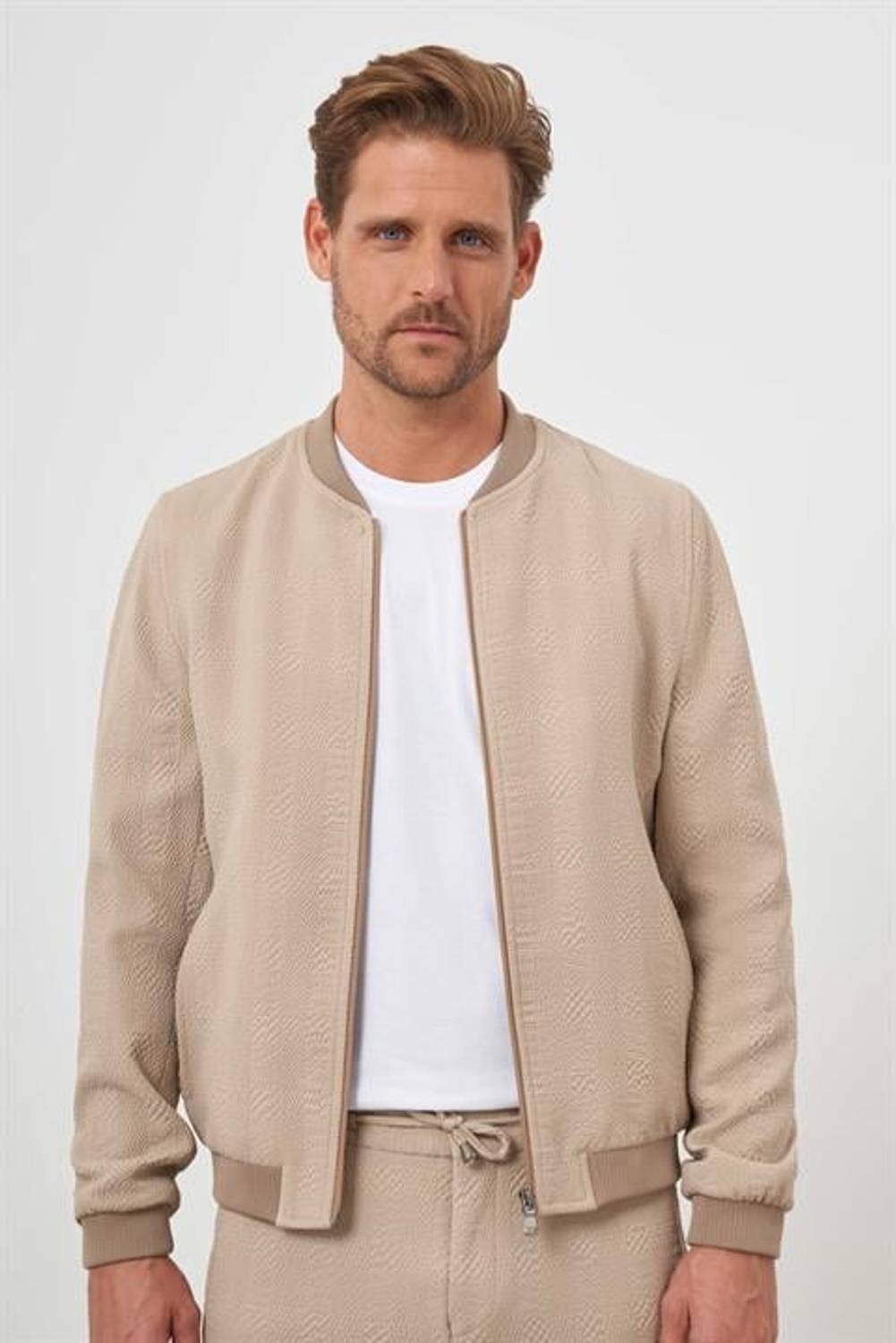 Morven Erkek Bej Poliviskon Fermuarlı Mont