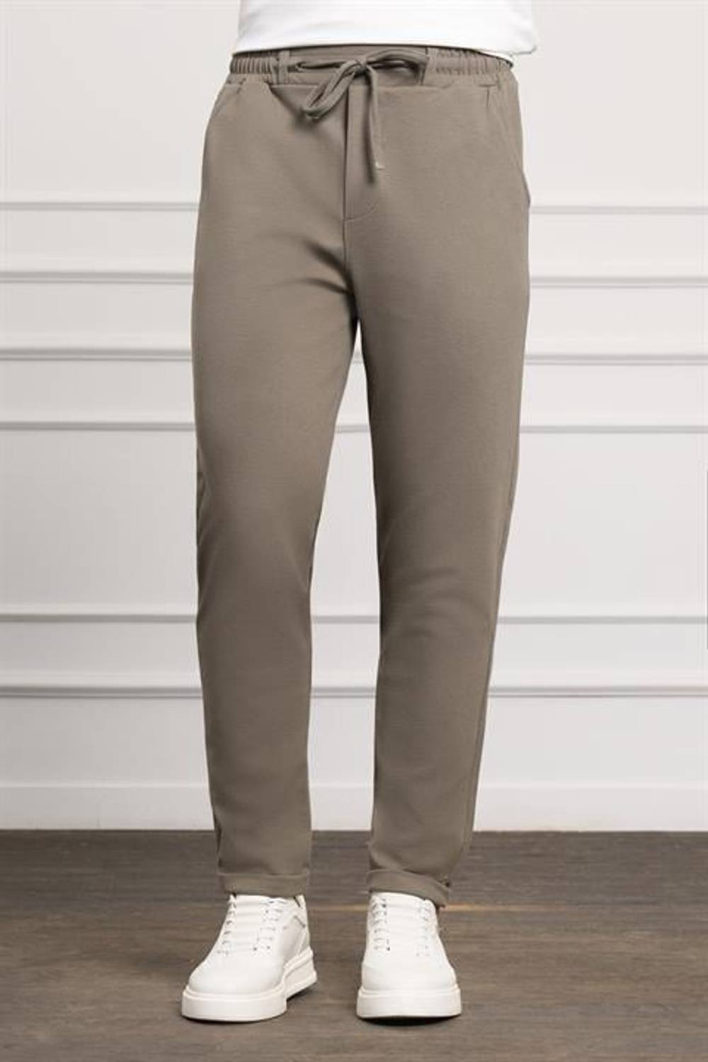 Morven Erkek Haki Slim Fit  Lastikli Jogger Pantolon